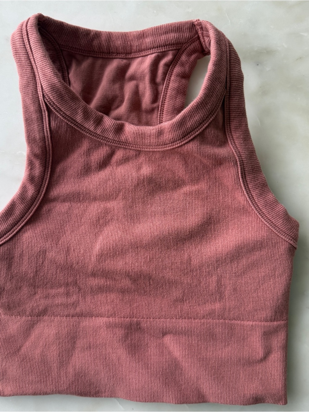ALO Yoga Mauve Pink Ribbed Racerback Tank